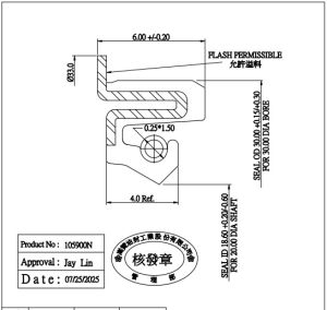 Oil seal  (10) 20x30/33x5/6 NBR SOG/TW, for  YAMAHA 93101-20138 