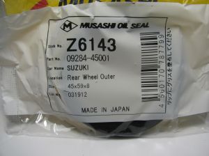 Oil seal KES-1S 45x59x8 NBR Musashi/Japan , for rear half-axle (outer) of Suzuki 09284-45001,Z6143