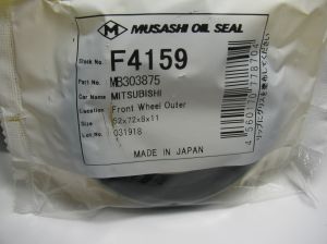 Oil seal UDS-9 (TB9)  52x72x8/11 NBR Musashi/Japan,  for front wheel hub of Hyundai,Mitsubishi  MB303875 ,F4159