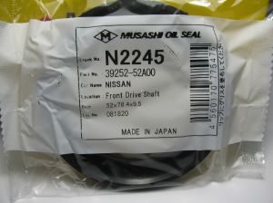 Oil seal SFS-S 52x78.4x9.5 NBR Musashi/Japan , for front axle of Nissan  39252-52A00 ,N2245   
