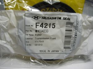 Oil seal AS (TC) 57x70x9 NBR Musashi/Japan , transmission of Mitsubishi Fuso Tractor FP,FV, Тruck FR,FS,FT,FU,FY  MH034233 ,F4215