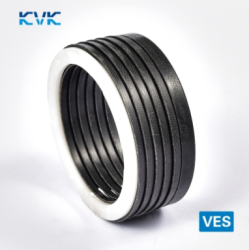 Hydraulic rod seal VES 200x220x38 NBR fabric 4 pcs + 1 pcs. POM, 5 elements, up to 400 bar KVK/Shina