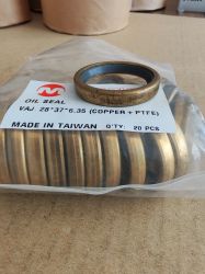 Oil seal  VAJ 28x37x6.35 copper + PTFE Marvel,  for engine oil cooler of KOMATSU 6150-61-2540