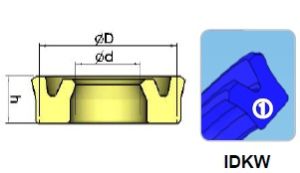 Hydraulic rod seal IDKW 110x125x10 PU92 WYS/Korea, up to 350 bar, high temperature, from -35 to +130 C