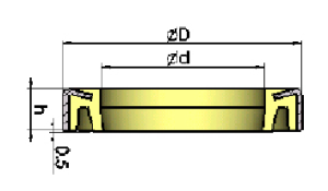 Metal-clad wiper DWIN 76.2x101.6x12.7 PU95 + cold rolled steel SPCC WYS, Caterpillar 2J-1411