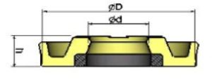 Буферен уплътнител за прът HBW (HBY) 65x80.5x6 TPU94+PA80 до 450 bar WYS/Korea, CATERPILLAR 093-1482,A04601014, Komatsu 707-51-65630