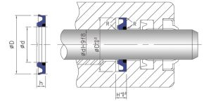 Buffer ring type D-10 45x55.7x3.9 PU95 SOG/TW PU95 SOG/TW , KOMATSU 707-51-45640