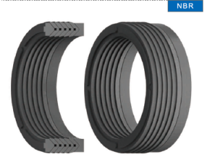 Hydraulic rod seal VES 32x44x25 NBR fabric  7 elements, up to 400 bar KVK/Shina
