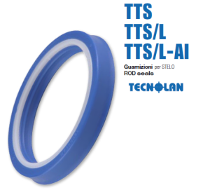 Hydraulic rod seal TTS/L AI 60x75x12/13 PU92+POM   up to 400 bar GUARNITEC/Italy
