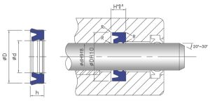 Hydraulic rod seal D-3 38.1x50.8x7.95 PU95 SOG/TW